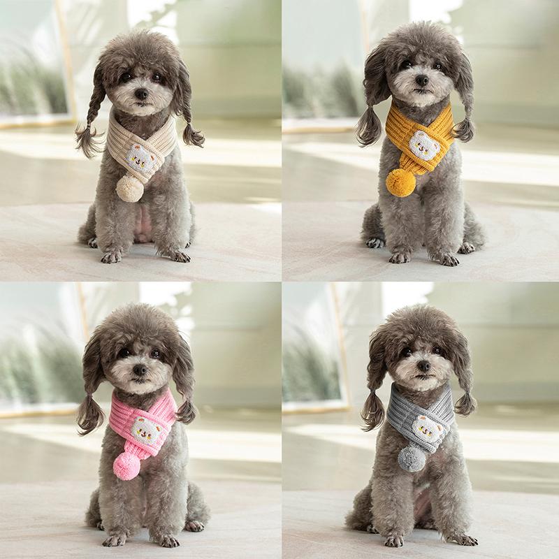 Шарф с рисунком медведя из мультфильма, кошки, собаки, милый теплый шарф для питомца, маленький щенок, котенок, рождественские подарки, товары для животных, аксессуары для щенков