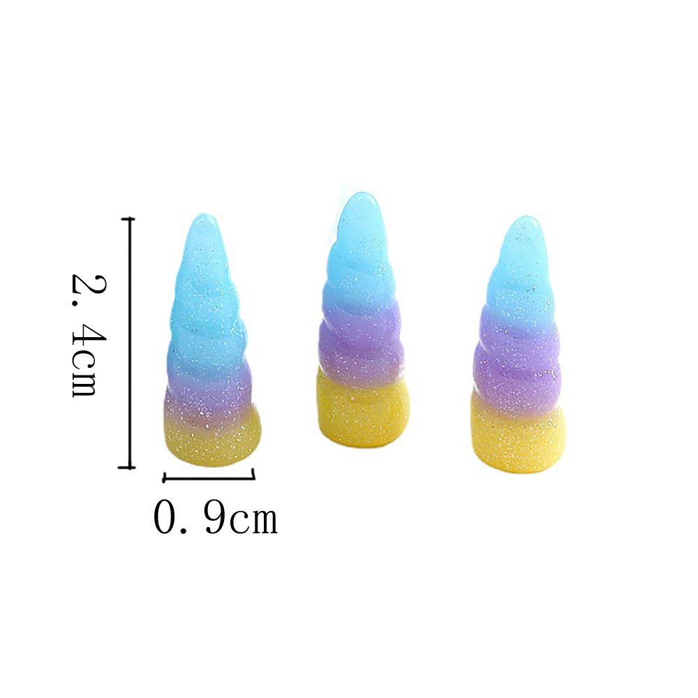 3 шт./уп. Градиентный единорог с разноцветной смолой для DIY, для волос, рюкзака, одежды, аксессуары, украшения, принадлежности