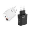 Зарядное устройство 20 Вт с цифровым дисплеем PD+USB | Быстрая зарядка QC 3.0 | Штекер EU/US/UK