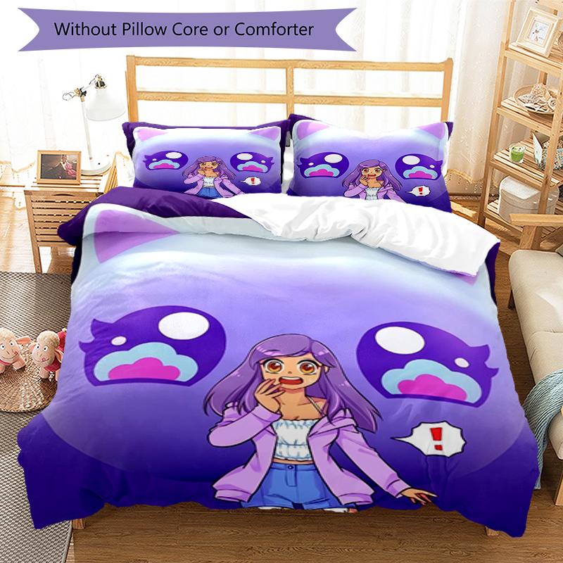 3pcs Aphmau Bedding Set Duvet Cover Closure Includes 1 Duvet Cover & 2 Pillowcases, Soft and Comfortable for All Seasons.