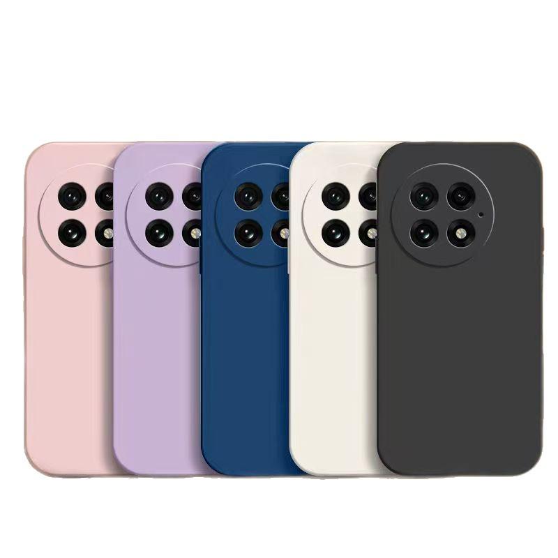 Жидкий силиконовый чехол для телефона OnePlus 13: Полное покрытие, Защита от падений, Однотонный цвет, Безопасен для кожи, Простой стиль.