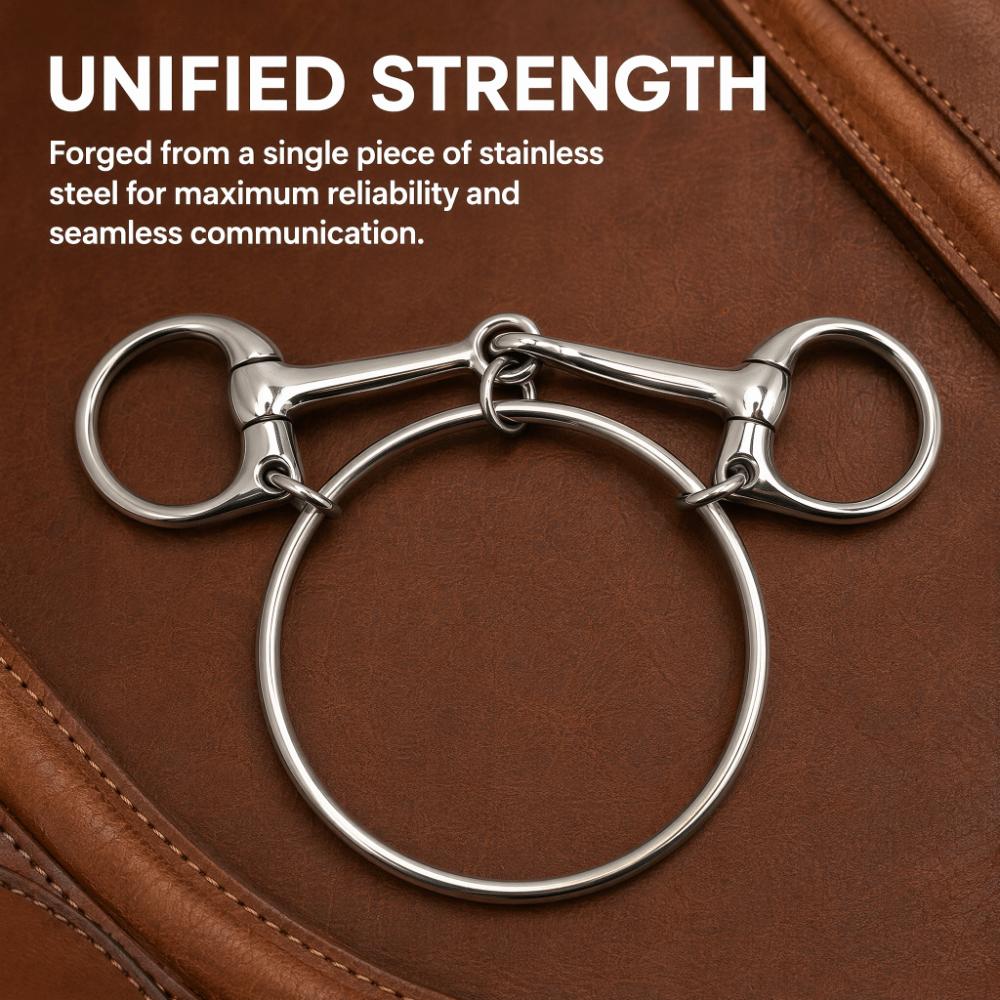 Smooth Surface Horse Bit 5 Inch Loose Ring Bit Anti-Bite Control Horse Mouth Bit  Equestrian Use