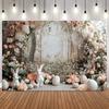 Easter Fairy Tale Forest Rabbit Easter Egg Photography Background, Children Birthday Party Home Decoration Photography Backdrop7