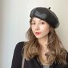 Японский однотонный берет из искусственной кожи женский черный универсальный маленький восьмиугольный головной убор ретро литературный художник шляпа бутон шляпа