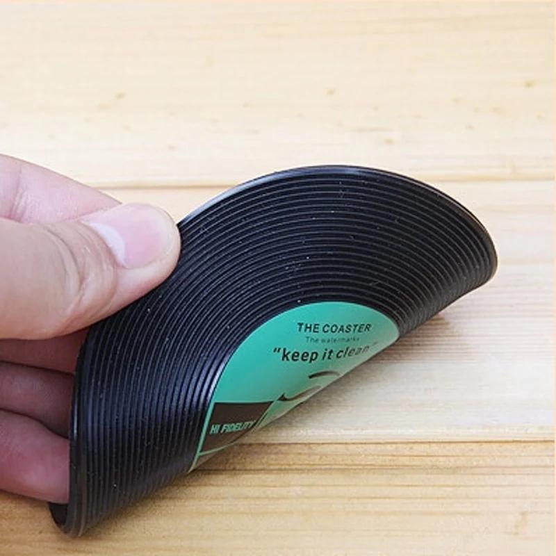 2 винтажных виниловых пластинки подставка под напиток нескользящая подставка под чашку кофе термостойкий коврик для стола украшение случайный цвет