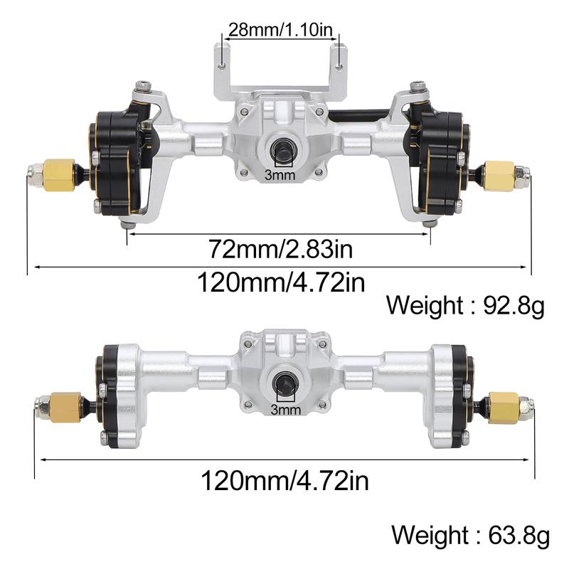 Aluminum Front Rear Portal Axle Complete Set+Brass Knuckle Cover For FMS FCX24 Power Wagon K5 FCX18 LC80 RC Crawler Upgrade Part