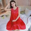 Plus Size Summer Korean Ice Silk Nightdress - Loose Sling Imitation Silk Pajamas for Ladies