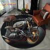 3D ретро винтажный мотоцикл мультяшный круглый ковер для гостиной спальни детской игровой комнаты, коврик для зоны домашних животных нескользящий подарок