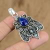 Natural Sodalite Gemstone Pendant Blue 925 Sterling Silver Indian Jewelry