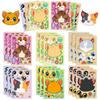 6 Pictures/pack Cartoon Cat Head Face Change Puzzle Sticker Cartoon Animal Make A Face Toy Face Change Sticker DIY