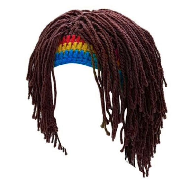 Knittings Hat with Dreadlocks Winter Hat Beanied Funny Man Rastas Wigs Beard Hat