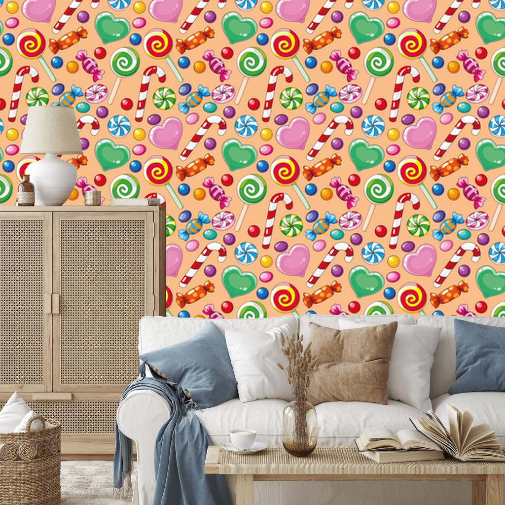 Colorful Sweets Wallpaper for Living Room and Bedroom 50x1000