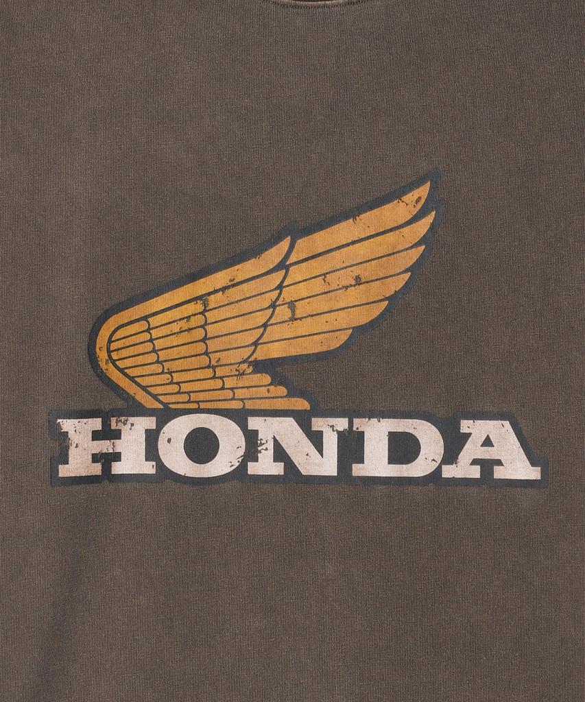 PHYPS MOTORCYCLE Pigment Old Logo Single Half T-Shirts Brown