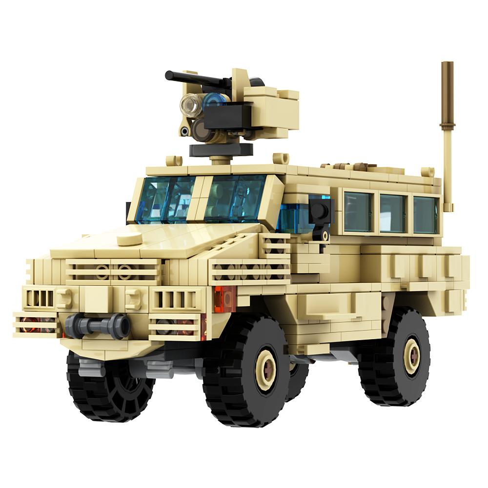 Gobricks MOC MRAP Военный Транспортный Средство Машина Серия Кирпичи Противоминный 4x4 RG-33L RG-31 M142 M1296 CROWS Строительные Блоки Игрушка