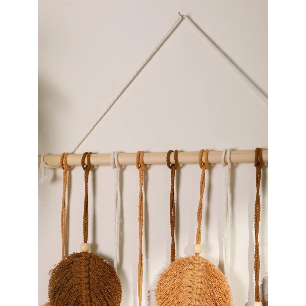 Leaf Macrame Tapestry Brown Green Wall Tapestry Boho Home Decoration Macrame Wall Hanging Home Living Room Decors Aesthetic Gift