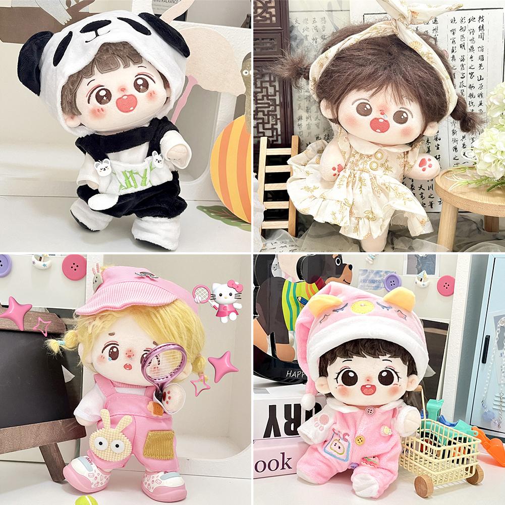 Для 20 см хлопковые комбинезоны для кукол из мультфильмов, сменная одежда для плюшевых кукол, аксессуары для игрового дома, мини-одежда