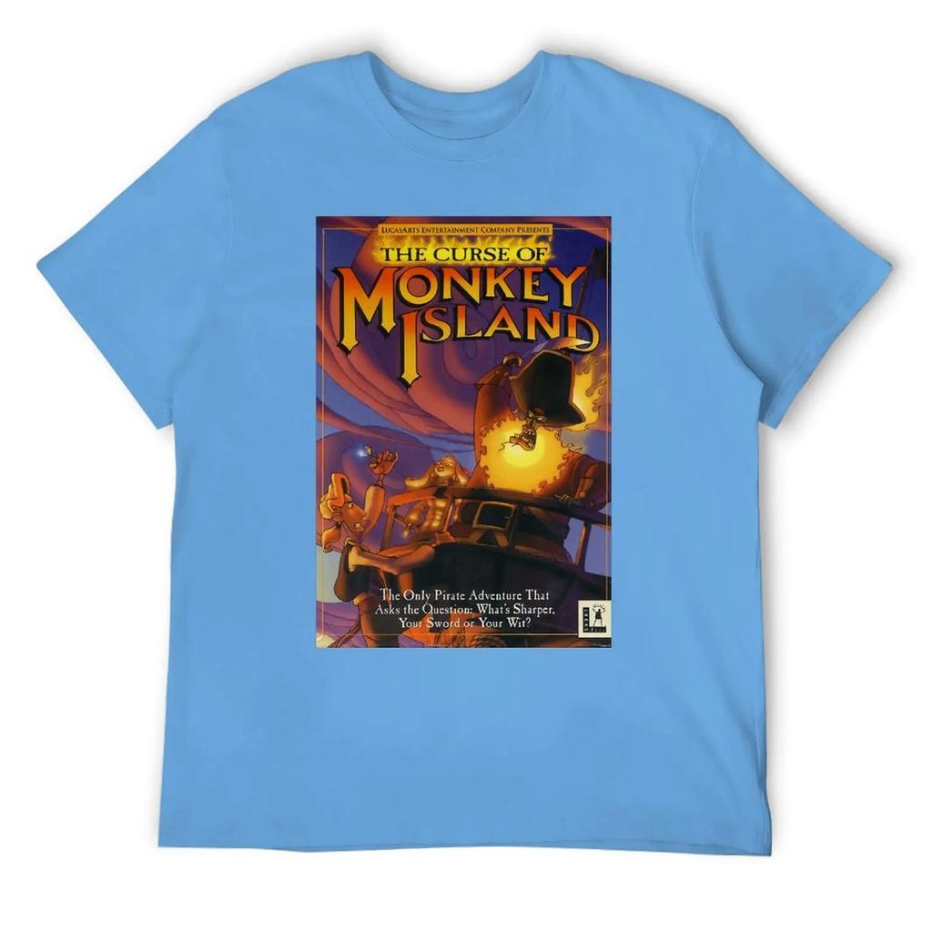 Футболка CURSE OF MONKEY ISLAND с круглым вырезом, спортивная, забавная, для любителей творчества, размер США