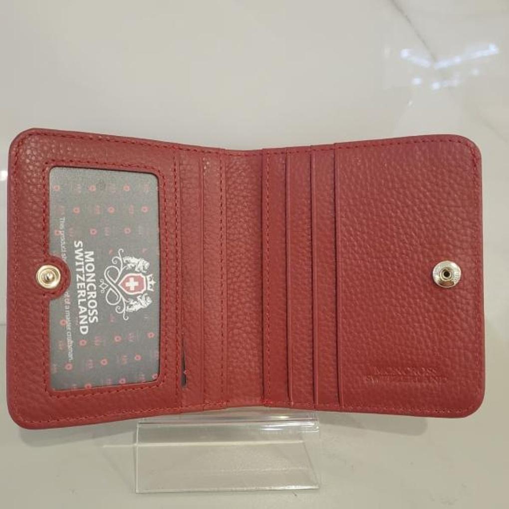 moncross REAW8033 square women's cowhide leather bi-fold wallet