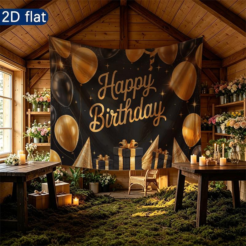 Party Backdrop Happy Birthday Birthday Wedding Balloon Black Photo Booth Background Front Door Decor