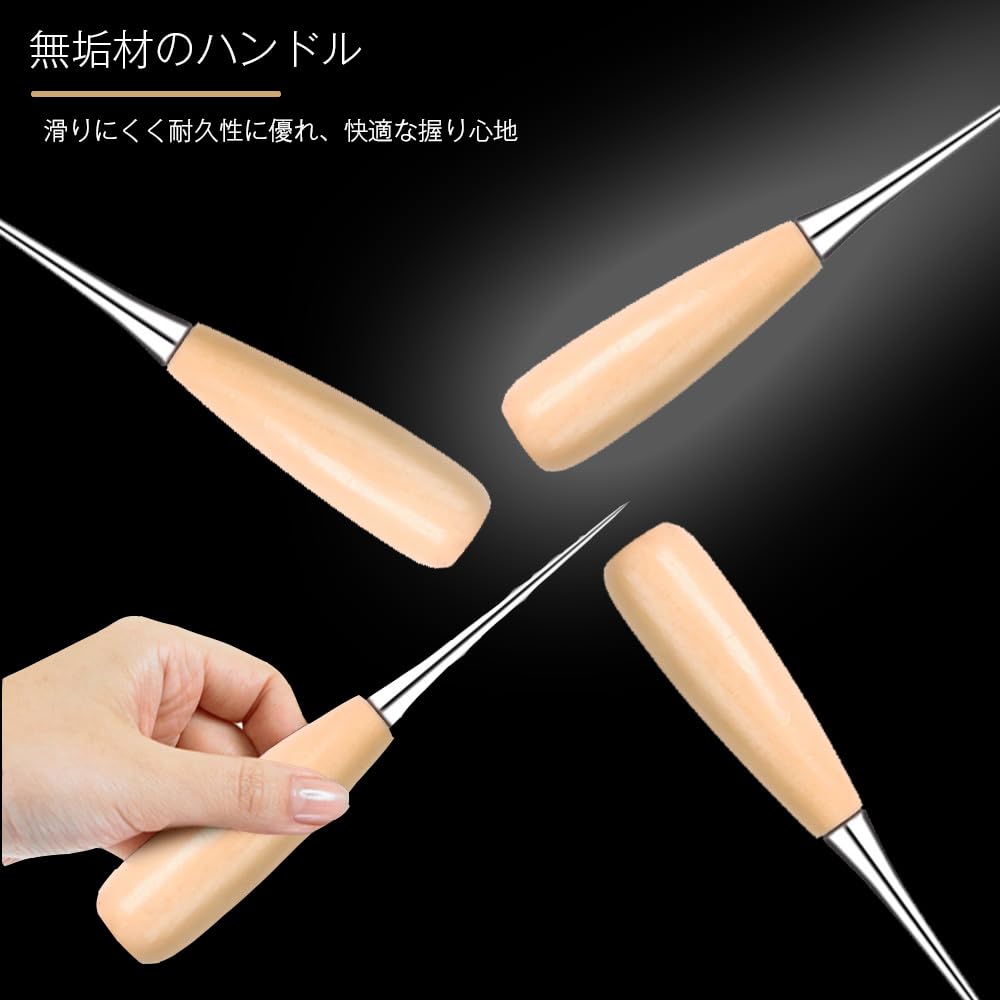 YANGMUDAN Hardwood Leather Craft Tool Leather Hole Punch Craft Awl Hand Sewing Leather Waxed Sewing Hand Stainless Steel Tool Set Awl, Set, Tool, Tool