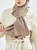 Soft Non-Irritating 100% Wool Warm Knitted Scarf Diamond Openwork Light Pashmina Neck Warmer Solid Color Women  Accessories