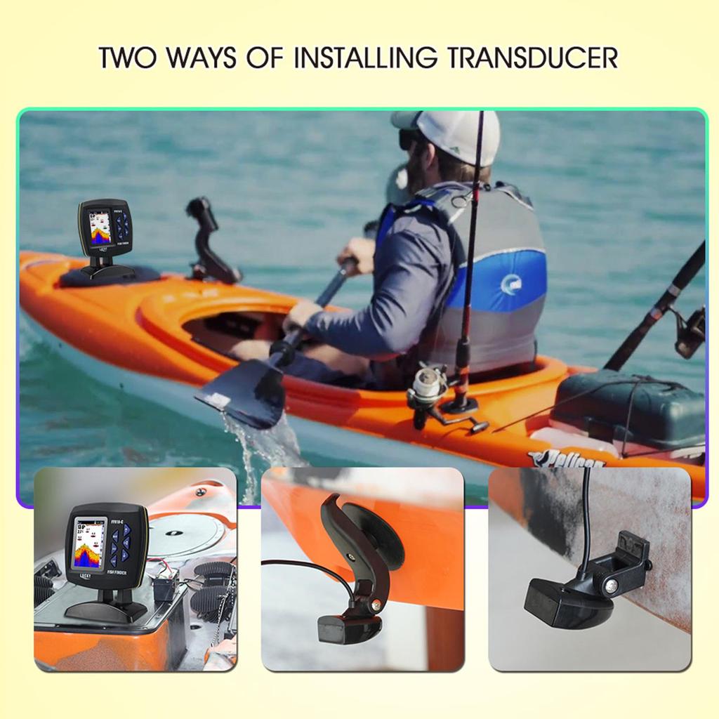 Fish Finder Wired Transducer Sensor Fishfinder 45 Degrees Underwater Fishing Camera Portable Fish Finder Waterproof
