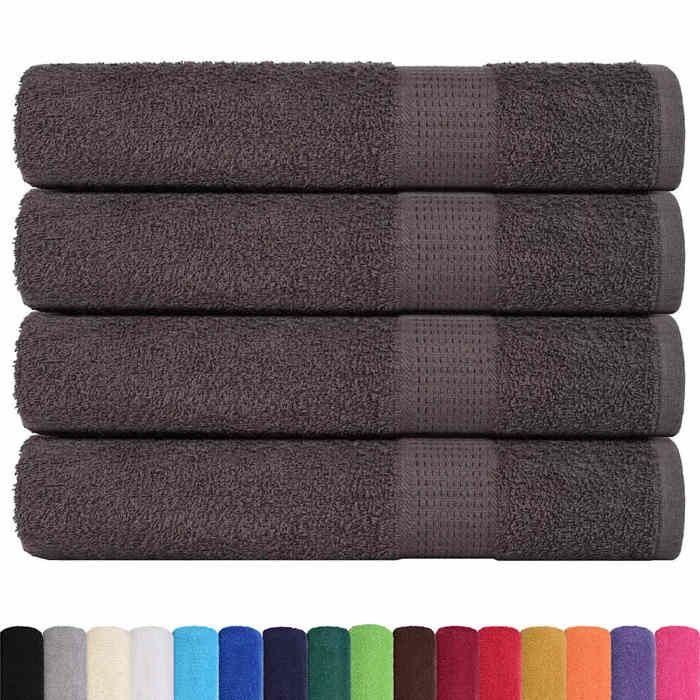 VidaXL Serviettes 4 pcs anthracite 100x200 cm 360 g/m² 100% coton, serviette de plage, serviette d'invité, grande serviette 136698