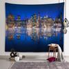 Гобелен с ночным освещением города, город, великолепная архитектура, гобелен для спальни, эстетика комнаты, украшение дома