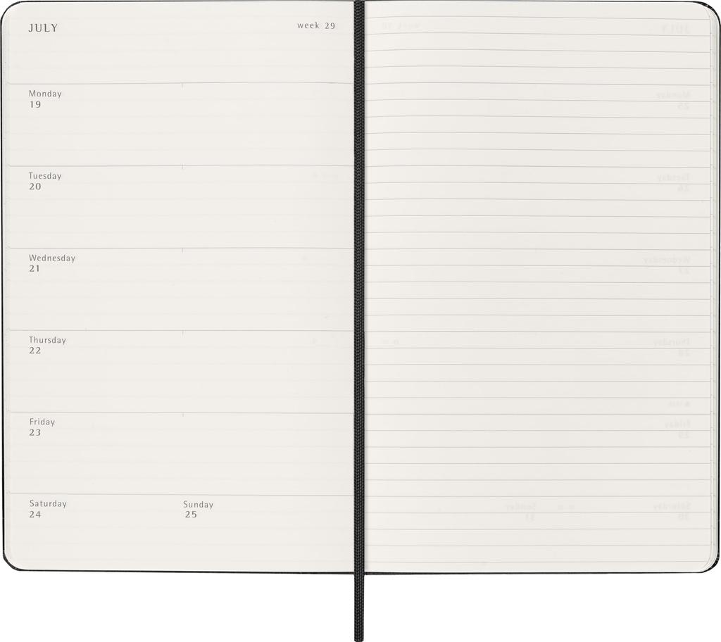 Moleskine 2027 Еженедельник Январь 12 Большой Размер x Черный DHB12WN3Y27 Дневник, Начало, Месяцы, (13см 21см), Твердый переплет,