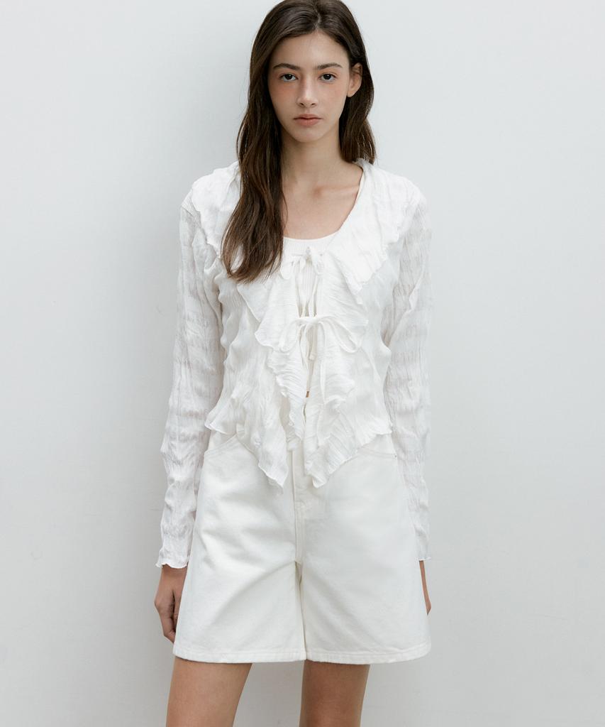 OCTETTE White Back Denim Shorts