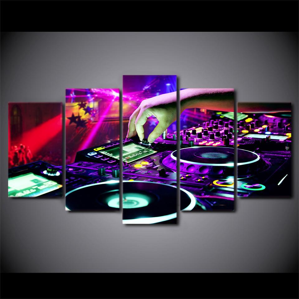 Canvas Wall Print Poster Frame Picture Art 5 Panel Bar DJ Music For Living Room Home Decor Artwork Modular Cuadros Painting