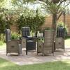 VidaXL 5-Piece Garden Dining Set with Cushions Grey Poly Rattan 3380136