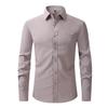 Мужская рубашка в стиле business casual с длинным рукавом, четырехсторонней эластичностью и немнущейся тканью