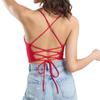 Women Sexy V-Neck Tops Bandage Solid Color Summer Knitted Tank Top Camis