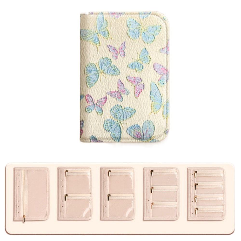 Grid Storage Jewelry Storage Bag Butterfly Flower Pattern Notebook Jewelry Handbag Bracelet