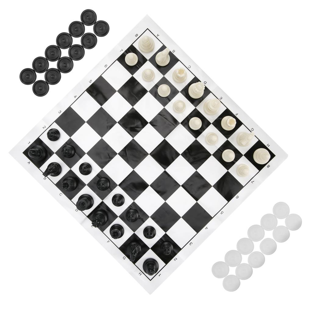 2 in 1 Travel Board Games Set Portable Chess and Checkers Set for Kids and Adults