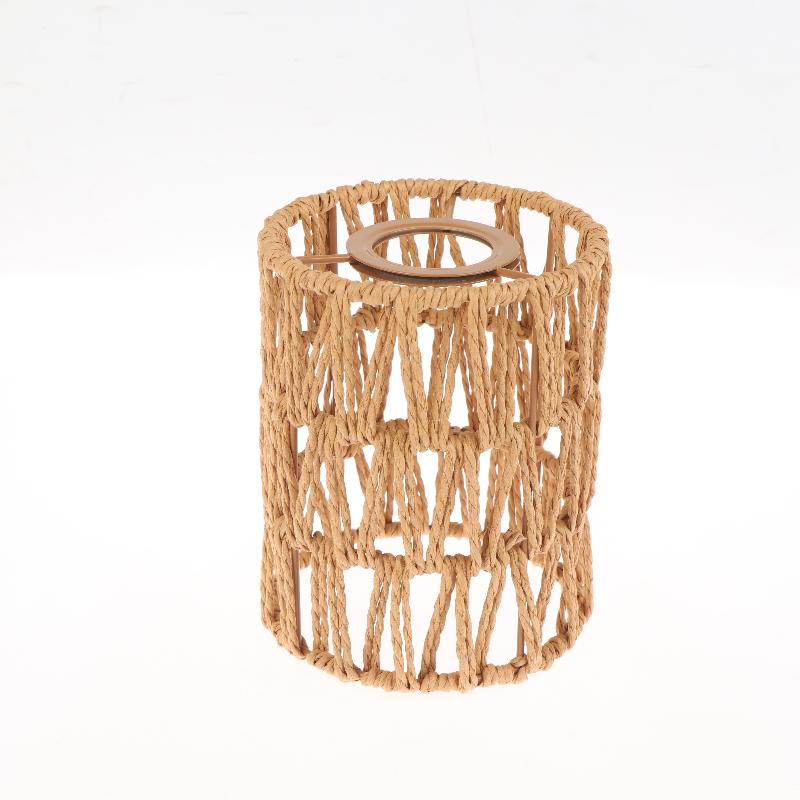 Ручной работы Бумажная веревка Плетеная Ротанговая Абажур Бохо Декоративный Абажур Настольная лампа Декоративный Для сада Двора Гостиной