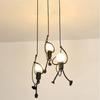 Винтажная железная люстра современного искусства, светодиодный потолочный светильник для дома, гостиной, детской спальни, черный подвесной светильник E27