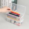 Extra Large Capacity Plastic Pencil Box Stackable Translucent Clear Pencil Box Office Supplies Storage Organizer Box For Gel Pens Erasers Tape Pens Pe