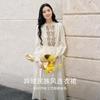 Ethnic style wooden ear tied embroidered dress