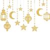 Mubarak Kareem Decor Moon Star Hanging Pendant Ornament Craft Muslim Islamic Party Decoration for Home Door