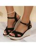 2024 Wedges High Heels Sandals for Women Summer Fashion Buckle Strap Platform Sandalias Mujeres Thick Bottom Beach Shoes Woman
