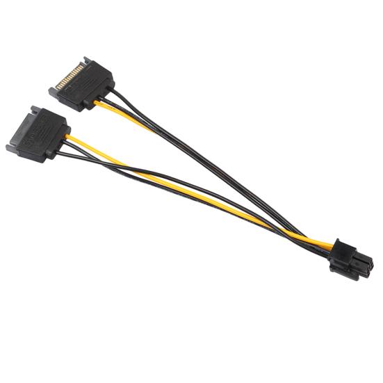 7-дюймовый 6-контактный PCI на двойной 15-контактный SATA кабель питания для карты расширения