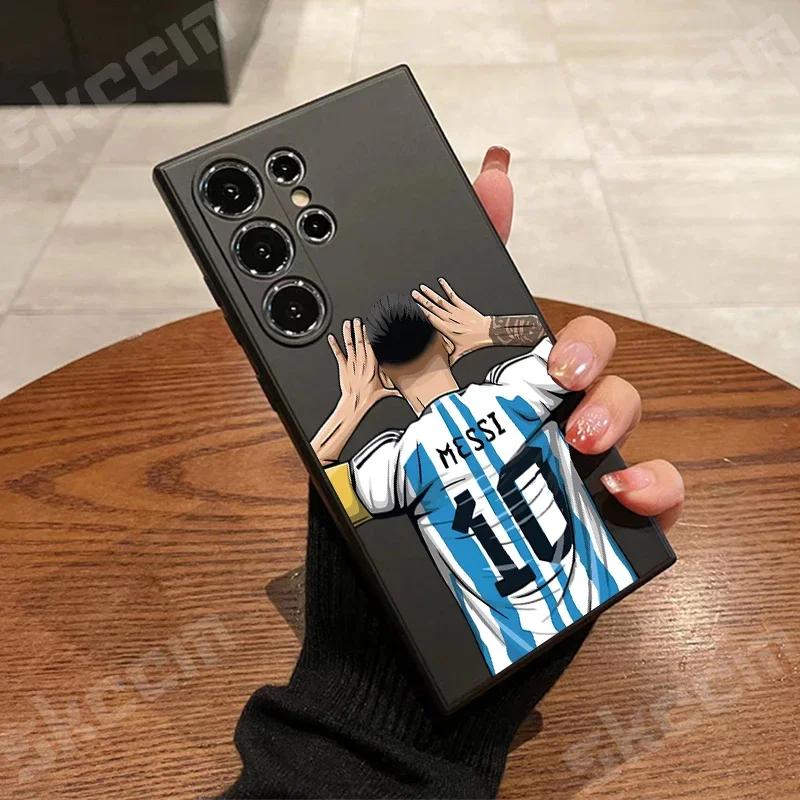 Футбольный чехол MESSi для Samsung Galaxy S23 Ultra S24 Plus S22 S20 FE A15 A35 A50 A51 A54 A55 A71 A72 A73
