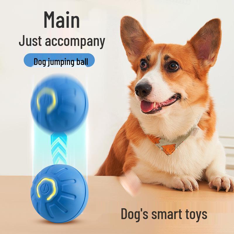 Умная катающаяся игрушка для кошки: Устойчивый к укусам эластичный мяч с автоматическим гравитационным отскоком для самостоятельного развлечения.