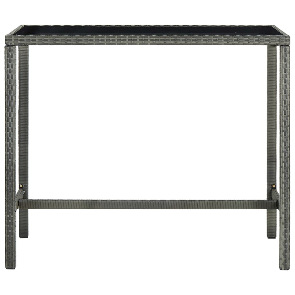 5 Piece Garden Bar Set Poly Rattan Gray