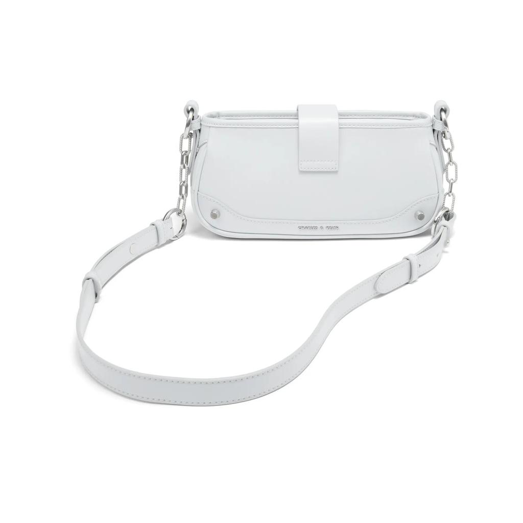 CHARLES&KEITH Silk Scarf Canvas Collection Canvas Charles Keith Bag Saddle Bag Punk Bag Small Square Bag Shoulder Bag (Unisex)