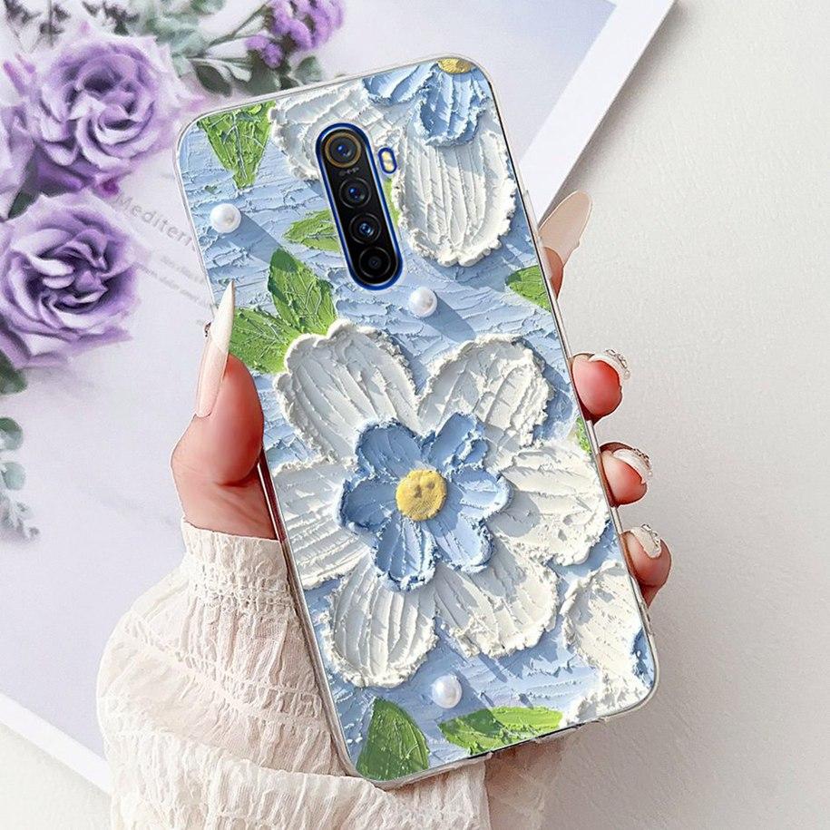 For Realme X2 Pro Case RMX1931 Cover Popular Flower Soft Clear Silicone Back Cover For Realme X2 XT Bumper RMX1921 RMX1992 Funda