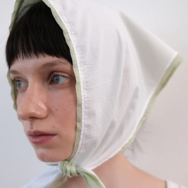 Многослойный шарф Rory (белый+светло-зеленый)