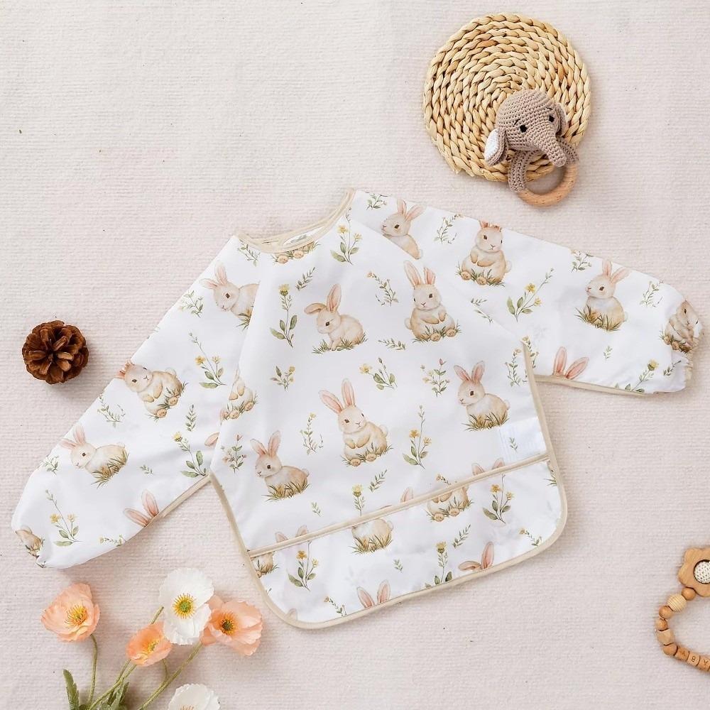 Easy To Clean Feeding Apron Colorful Cartoon Printing Full Body Cover Bibs  Self Feeding